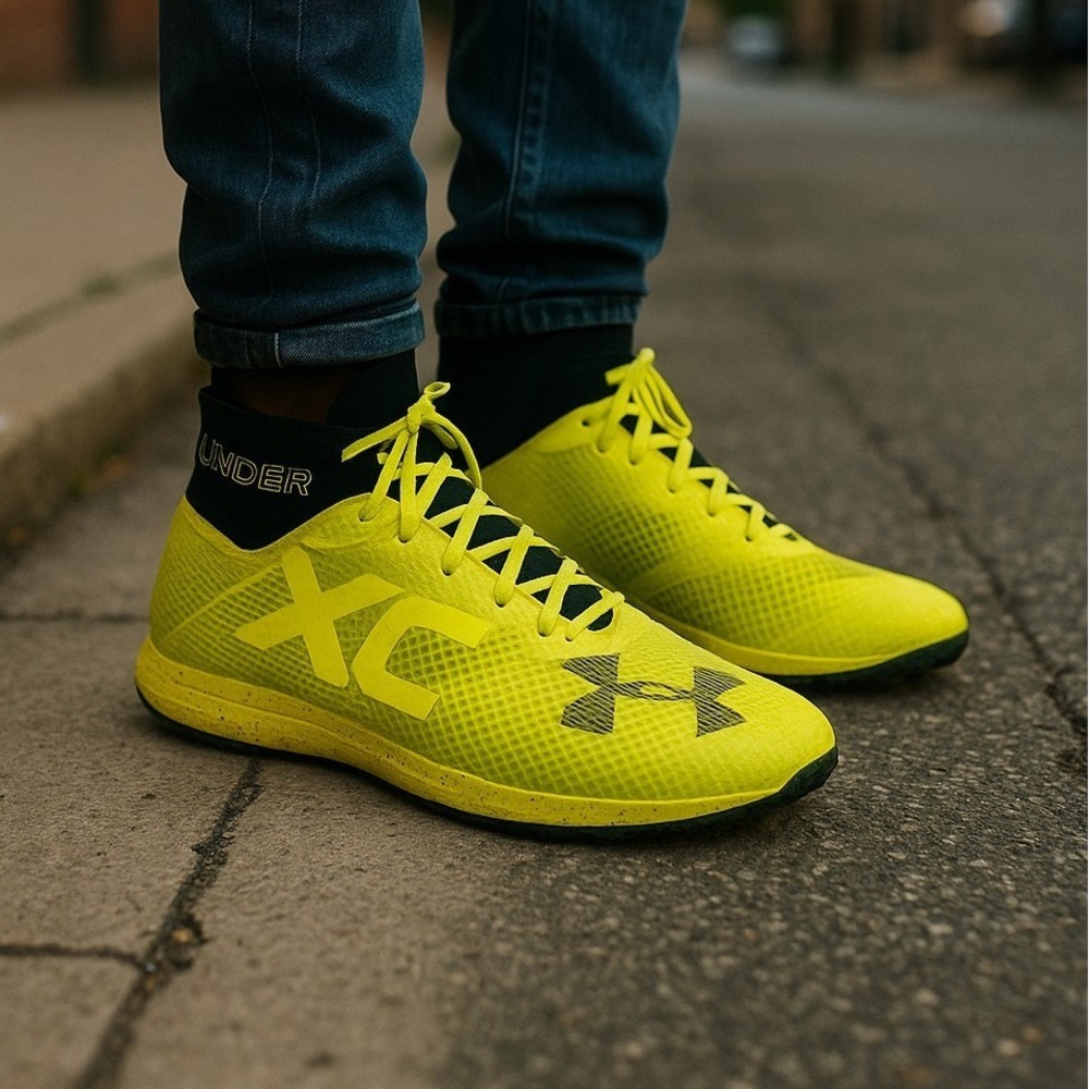 Under Armour XC Charged Bandit Cross Country XC Race Spikes Yellow Mens Size 12